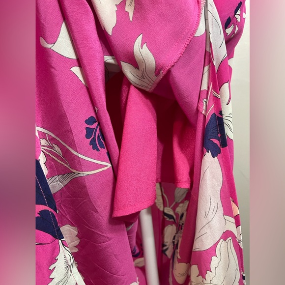Yumi Kim Pink Chelsea Floral Side Slit 100% Silk Maxi Size L Retail $248 - Picture 5 of 9